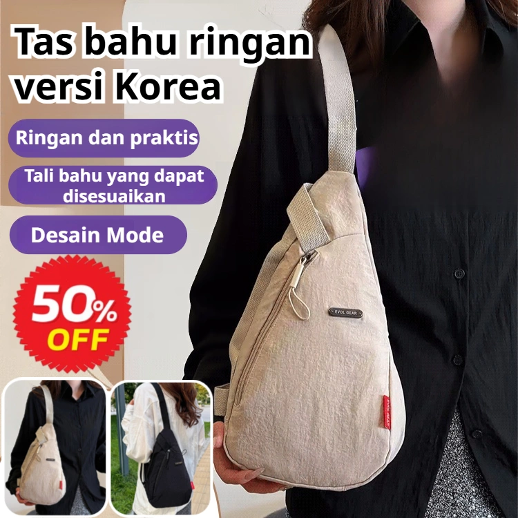 ⚡Tersedia/COD⚡Tas Bahu Kanvas Tahan Air/Simple and Lightweight Crossbody Bag/Tas Bahu Tahan Air Kapasitas Besar /Slingbag Tas Selempang Canvas Wanita Casual Trendy Slingbag Cewek/Crossbody Bag/ Sports Waist Bag/Tas Bahu Rantai Fashion