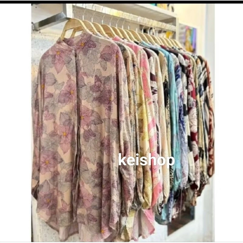 Kemeja Motif Blouse Rayon Wanita LD 120