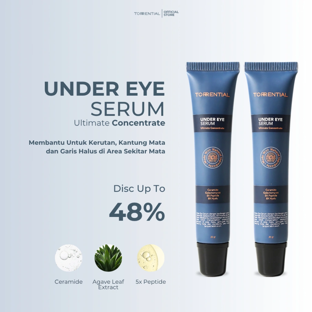 TORRENTIAL Under Eye Serum - Membantu Untuk Kerutan, Kantung Mata dan Garis Halus di Area Sekitar Mata - 2PCS