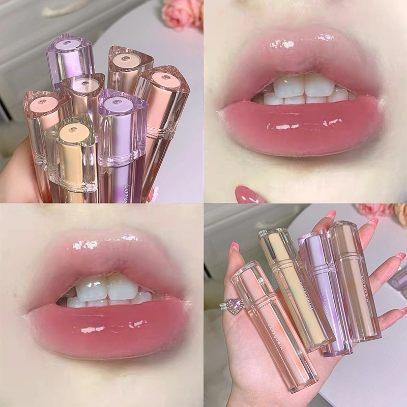 Wind-CAPPUVINI Lip Gloss Iced Tea Jelly Tint Lipstik Glossy Water Mirror Lip Glaze Korean Tahan Lama