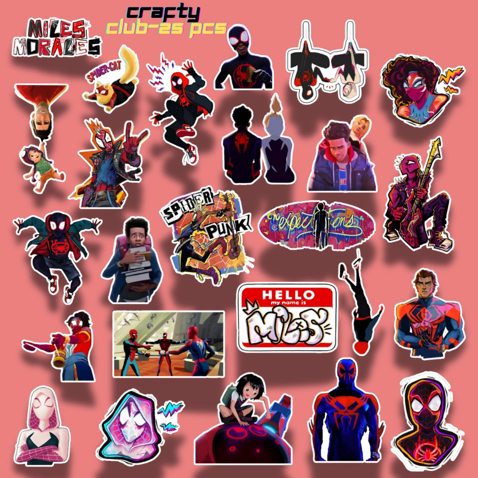 Spiderman Stiker, Into the Spider-Verse 25 PCS Waterproof. Untuk Tumblr, Helm dan Laptop