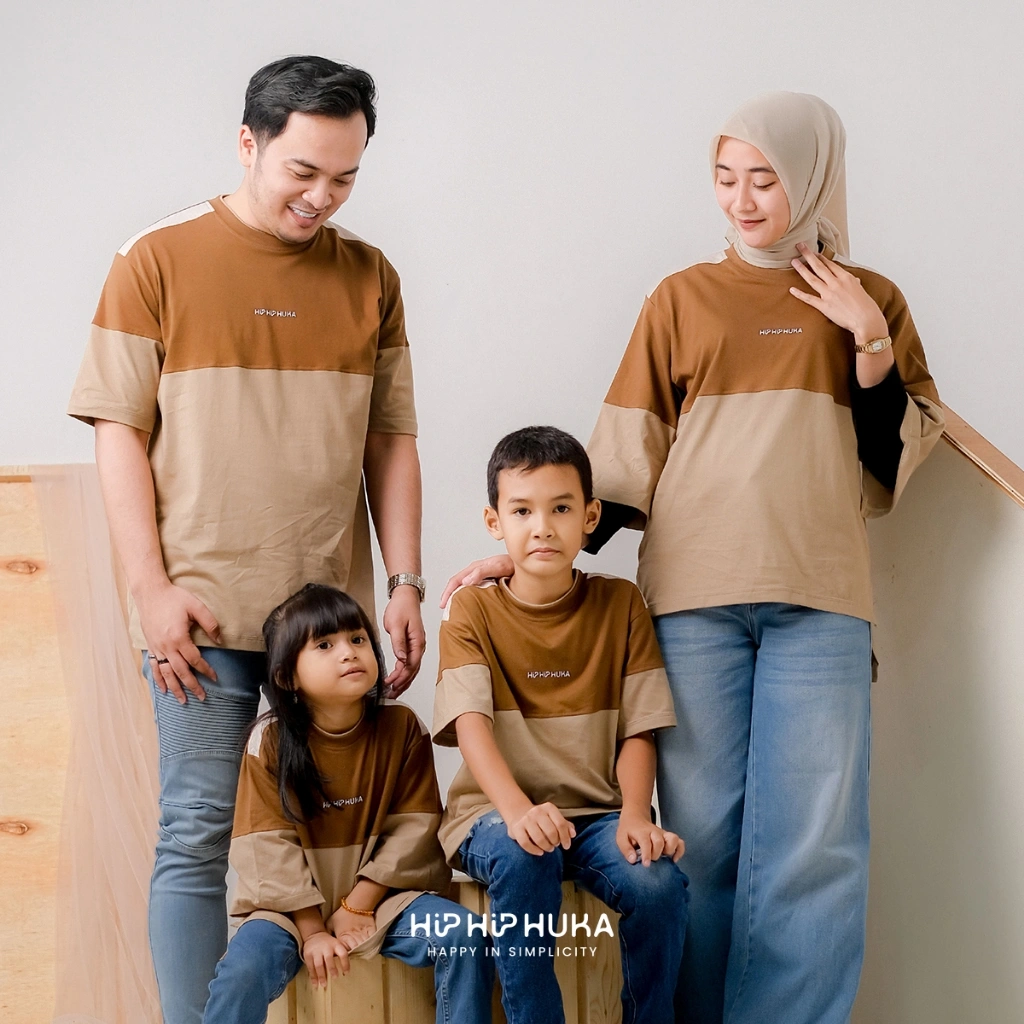 HipHipHuka - Baju Kaos Couple Keluarga Sarimbit Pasangan Ayah Ibu Anak Family Set Huma Mada