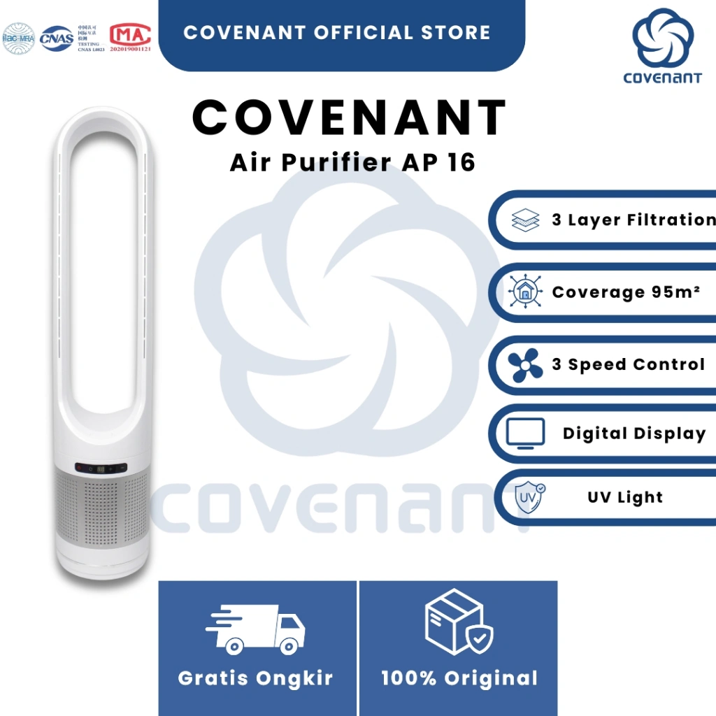 Covenant Smart Air Purifier AP-16 dengan Hepa Filter & Double UV Light