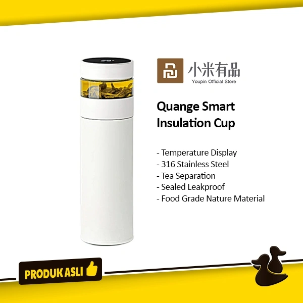 Youpin Quange Smart Insulation Cup Tea Infuser LED Botol Minum Thermos Air Saringan Teh Stainless Steel Original