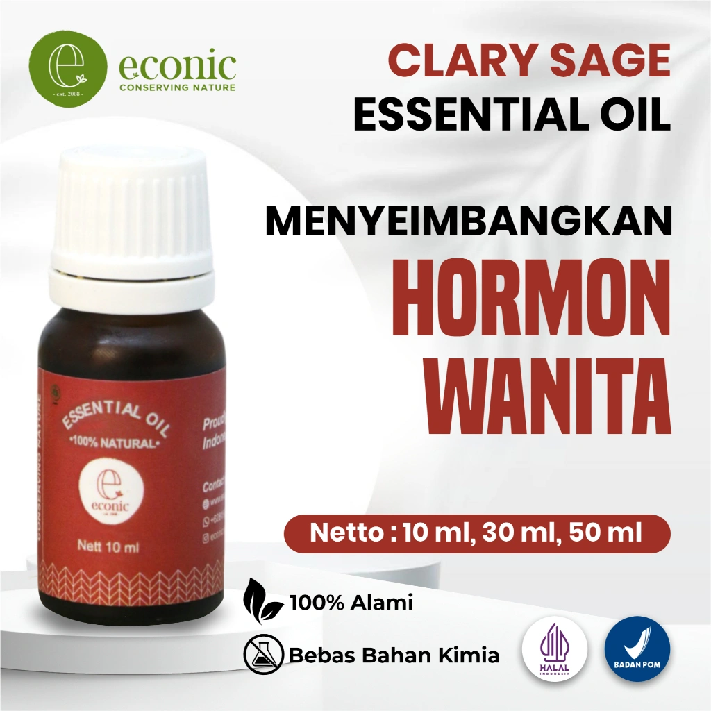 Clary Sage Essential Oil Murni | Aromaterapi Relaksasi & Keseimbangan Emosi | Minyak Esensial Alami