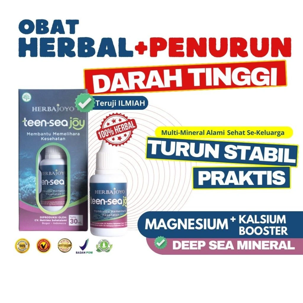 Teen-SeaJoy HERBAL PENURUN DARAH TINGGI AMPUH | MULTIMINERAL DEEP SEA MAGNESIUM KALSIUM
