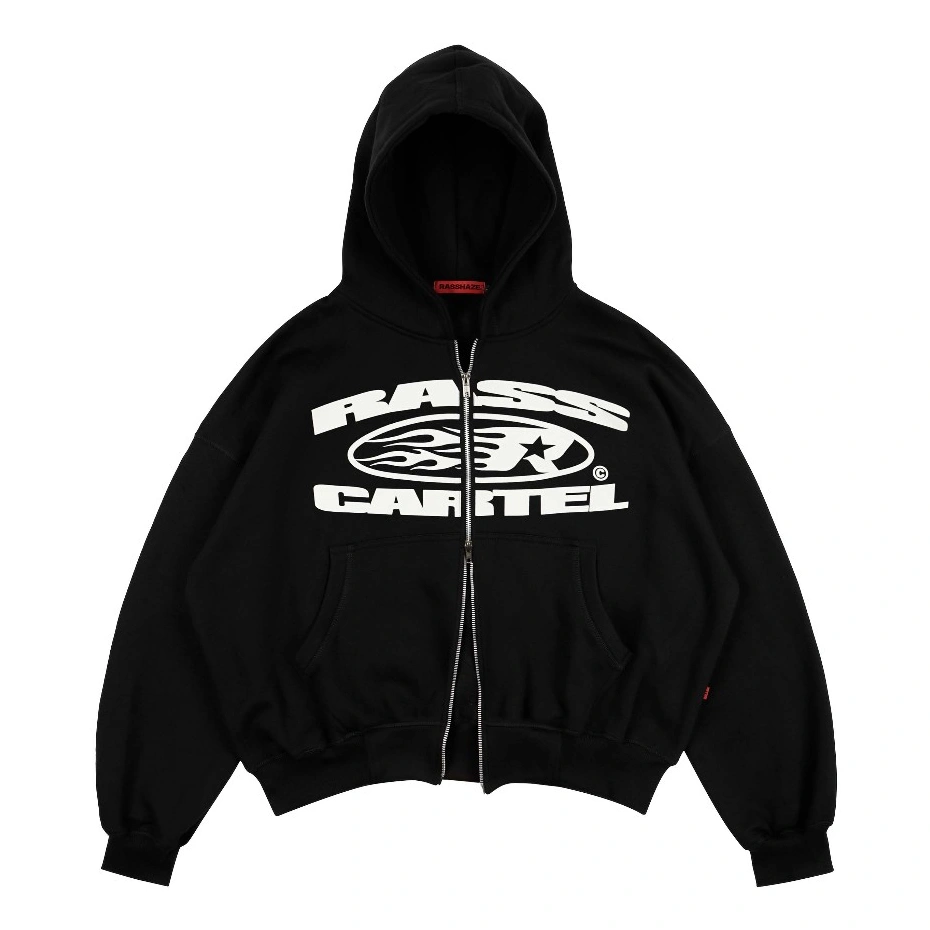 RASSHAZE - Verse Double Zip / Hoodie Boxy / Zipper / Pria / Unisex / Gramasi 280 GSM  / Black