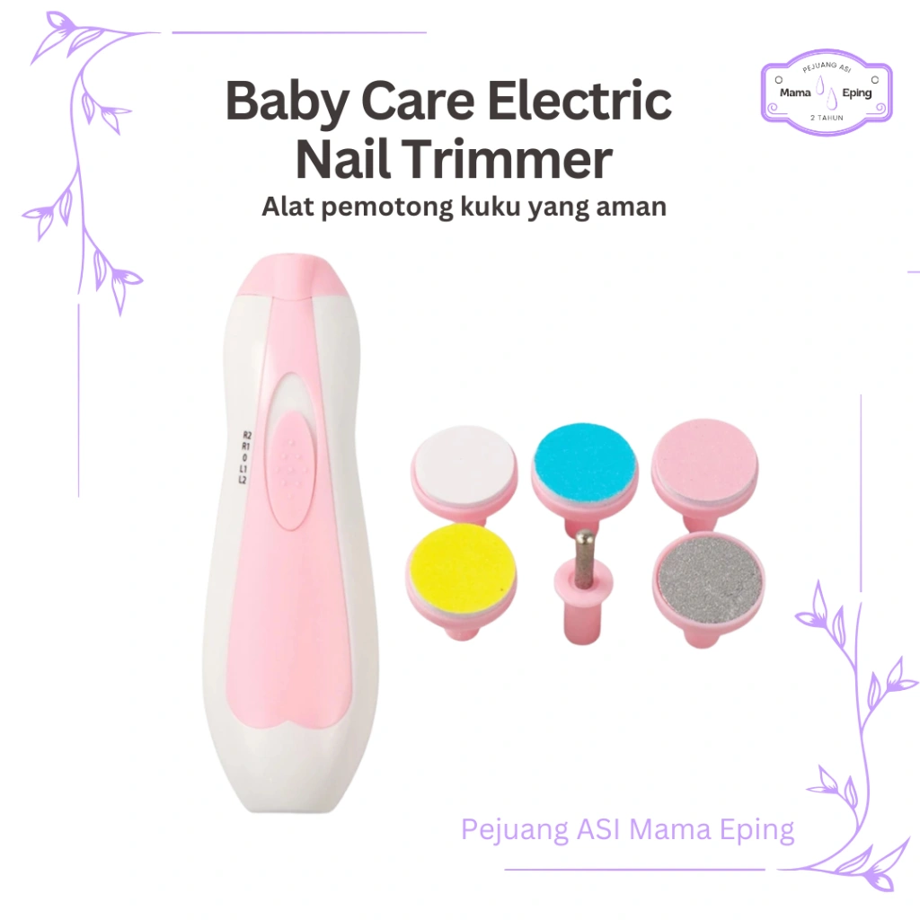 GUNTING KUKU BAYI ELEKTRIK SET Baby Care Electric Nail Trimmer Peralatan Pemotong Kuku Bayi New Born Clippers Set Tool
