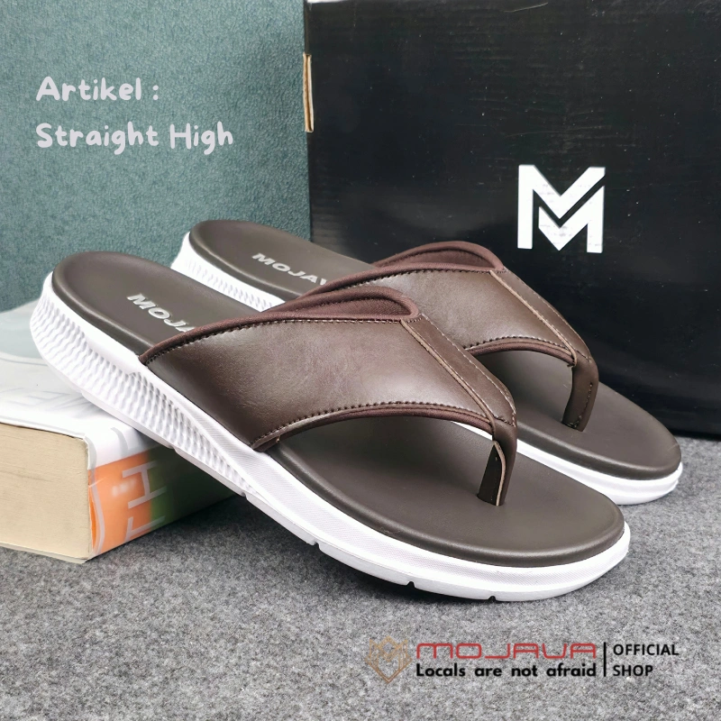 Mojava M03-01 Sandal Casual Pria Wanita Jepit Kulit Phylon Cokelat Tua Size 39 - 43