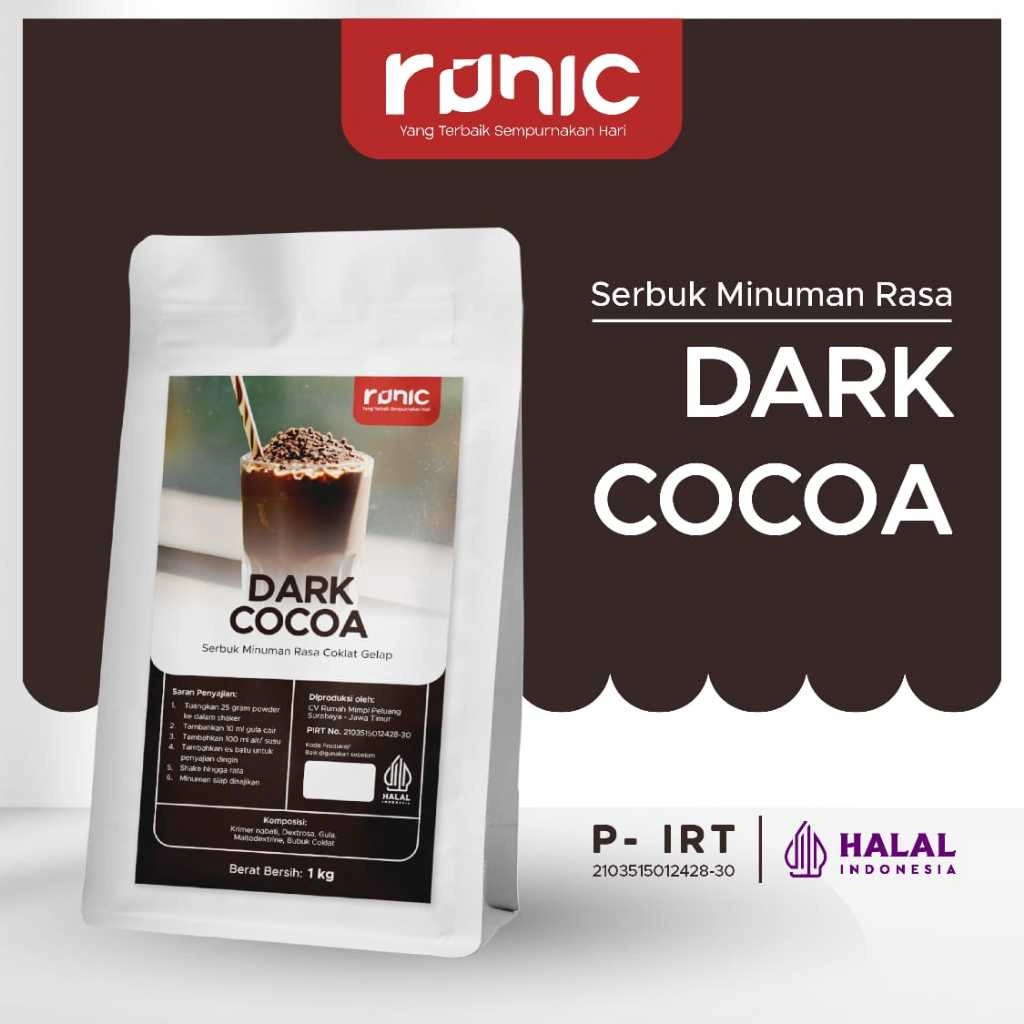 Powder DARK COCOA Bubuk Minuman Bubble Drink RUNIC 1kg - Rasa Premuim