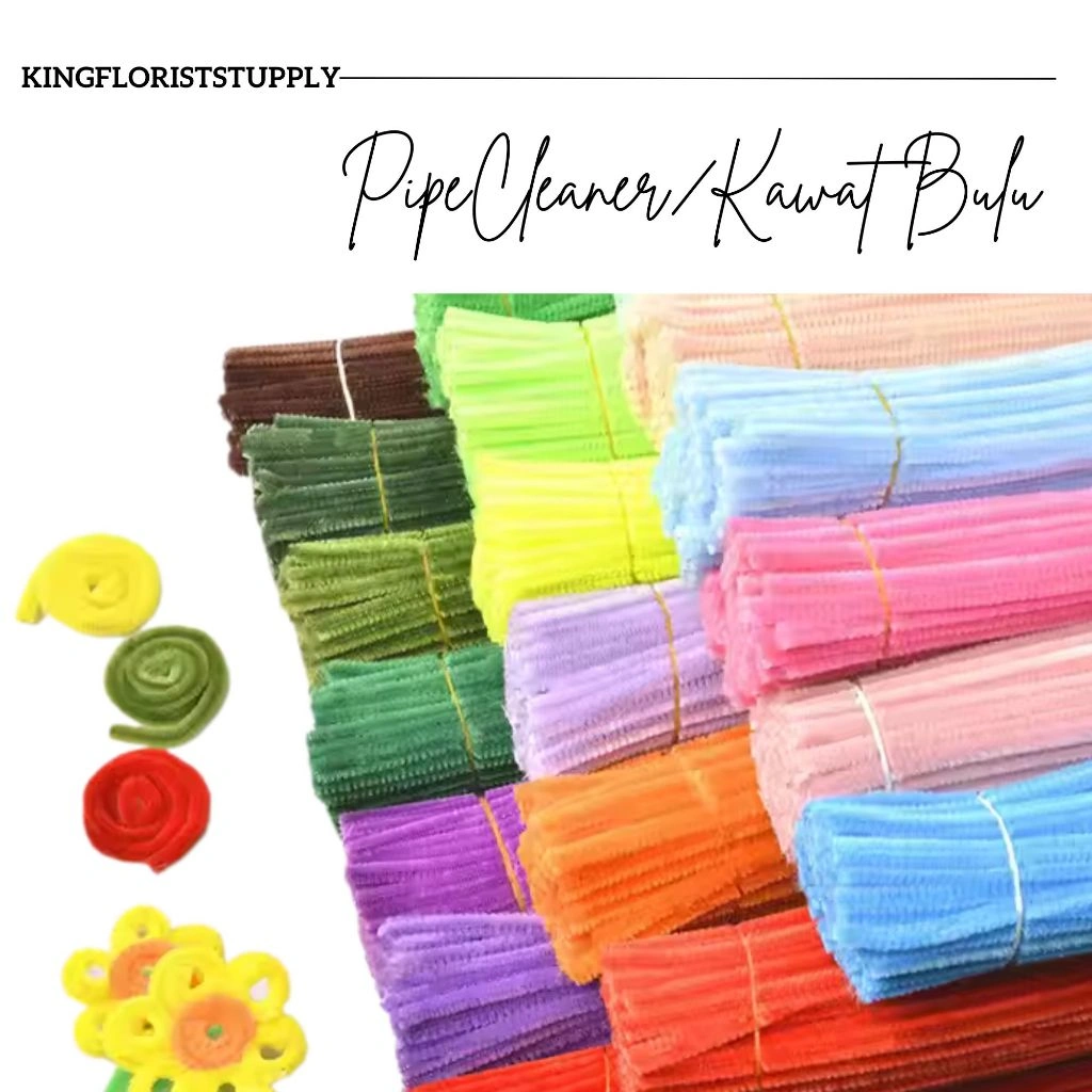 (1pcs)PIPE CLEANER/KAWAT BULU/KAWAT BULU MERCY KERAJINAN TANGAN DIY/BUKET/KAWAT BULU BUNGA BLUDRU
