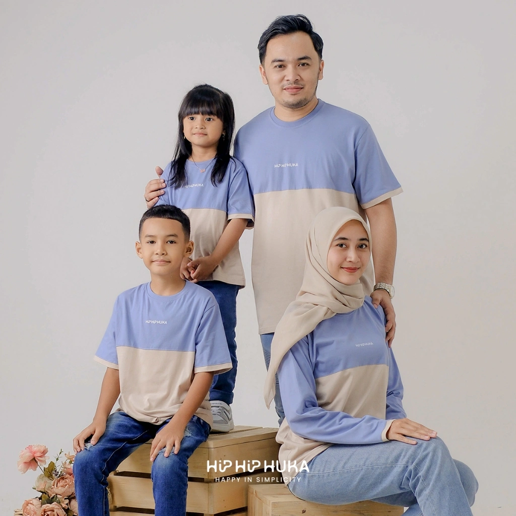 HipHipHuka - Baju Kaos Couple Keluarga Ayah Ibu Anak Family Set Busui Friendly Dwipa Bengawan