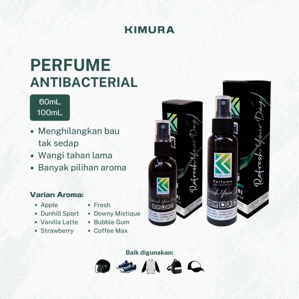 KIMURA - Parfum Helm Sepeda Motor Sepatu Anti Bau & Bakteri 60ml & 100ml