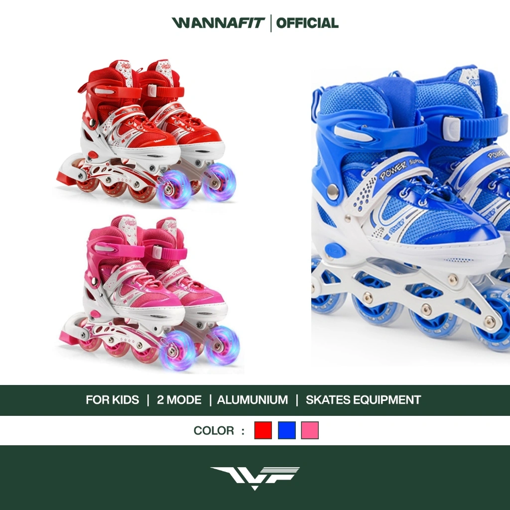 WANNAFIT Sepatu Roda Anak | Inline Skate Kids 2 Mode | Alat Olahraga Outdoor