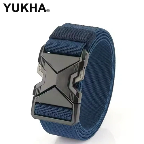 YUKHA - sabuk pria nilon kanvas elastis