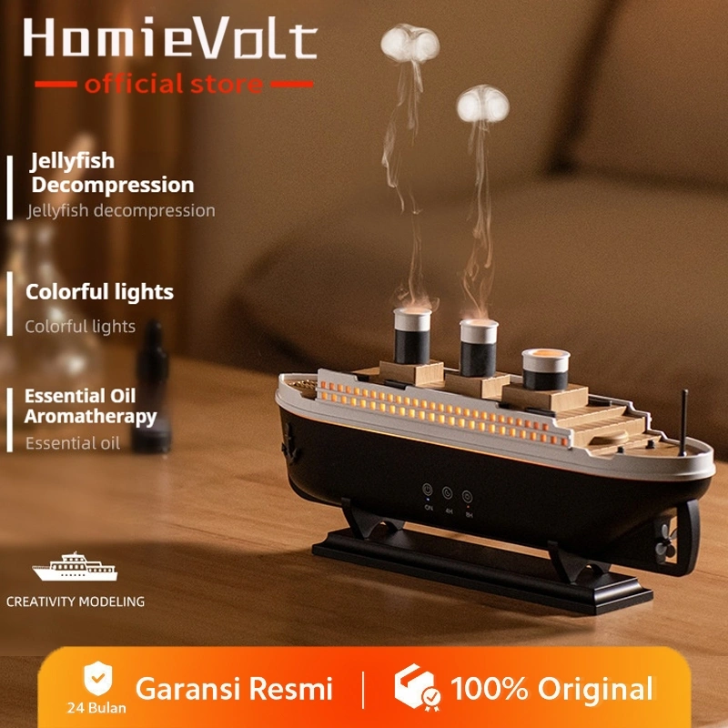 Humidifier Aromatherapy Smart Humidifier Diffuser Jenis Kapal/Air Purifier Aromaterapy/Essential oil Difuser LED 7