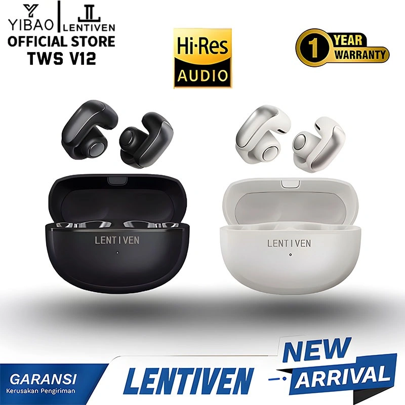 YIBAO LENTIVEN Earbuds TWS Wireless EARPHONE BLUETOOTH Headset IPX4 BT 5.5 Garansi 1 Tahun