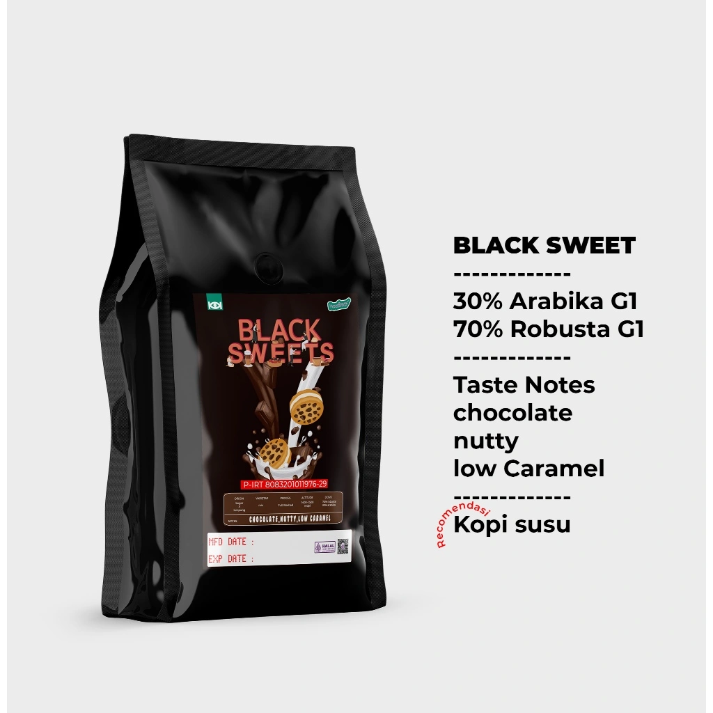 Kopitalis Kopi Biji atau Bubuk Blend Black Sweet 30arabika/70robusta - Coffee blend - kopi susu-1kg