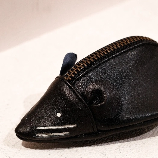 Ataya - Dompet Koin Gantungan Tas Bentuk Tikus Bag Charm Kulit Sapi Asli