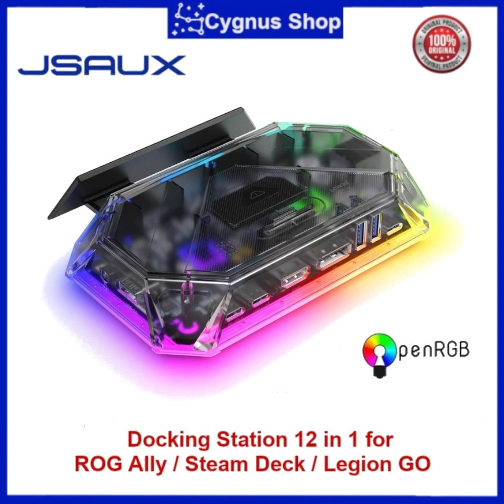 JSAUX 12-in-1 RGB Docking Station for ROG Ally X Legion Go Steam Deck USB Hub Accessories