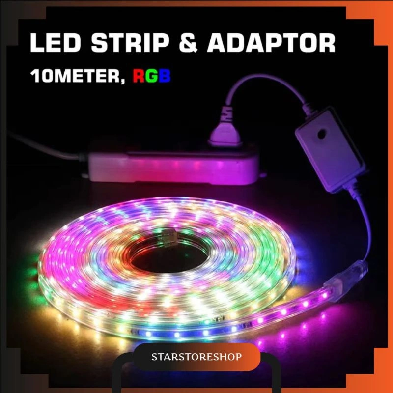 [ SSS ] Lampu Led Strip Selang Hias 2835 10 Meter 220V OUTDOOR RGB warna-warni Tahan Air