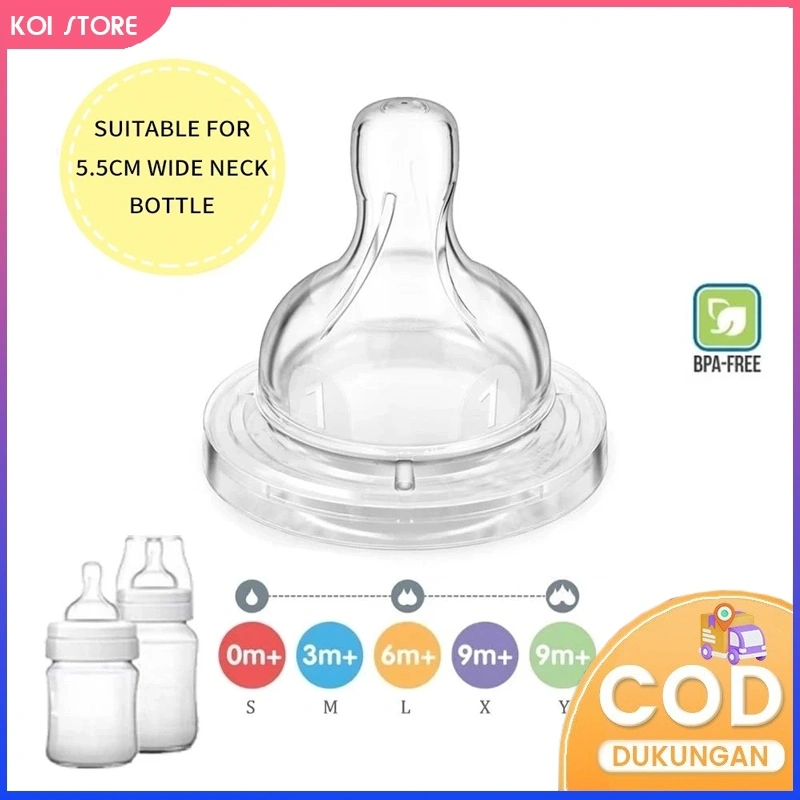 KOI STORE Dot Bayi Botol Susu 5.5CM Wide Neck Classic Pacifer Bottle Nipple Replacement Teat BPA-free