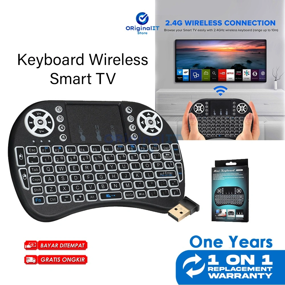 Keyboard Wireless Smart TV multifungsi