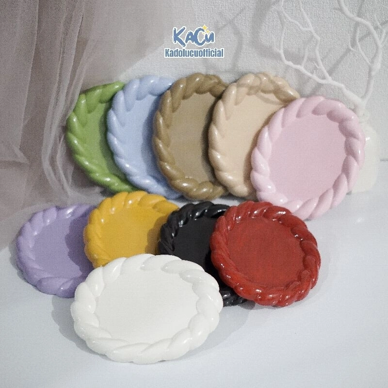 Coaster Aesthetic Motif Tali / Tatakan Perhiasan / Cocrete Tray / Home Dekorasi / Properti Fotografi