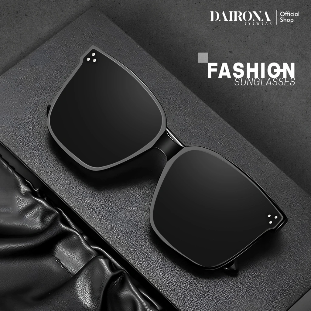 Dairona Eyewear Kacamata Hitam Anti Silau UV400 Polarized Sunglasses GM Gaya Korea Pria Wanita Bentuk Kotak PC D17 - DREAMER