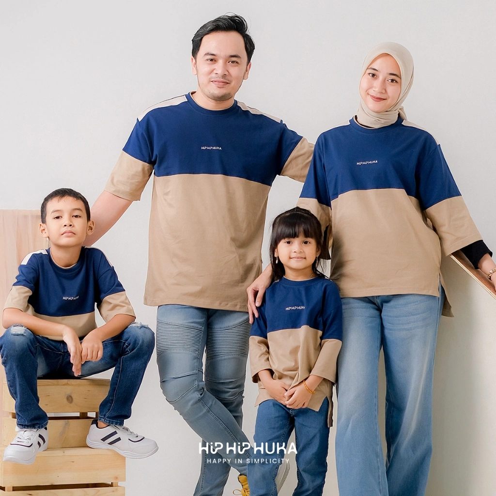 HipHipHuka - Baju Kaos Couple Keluarga Sarimbit Pasangan Ayah Ibu Anak Family Set Huma Bahar