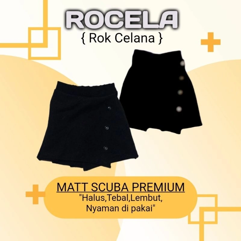 Kids Rok Celana Anak Perempuan Korean Style Polos Warna Hitam Uk 1-8 tahun | Rocela Hotpant Rok Celana Scuba Premium