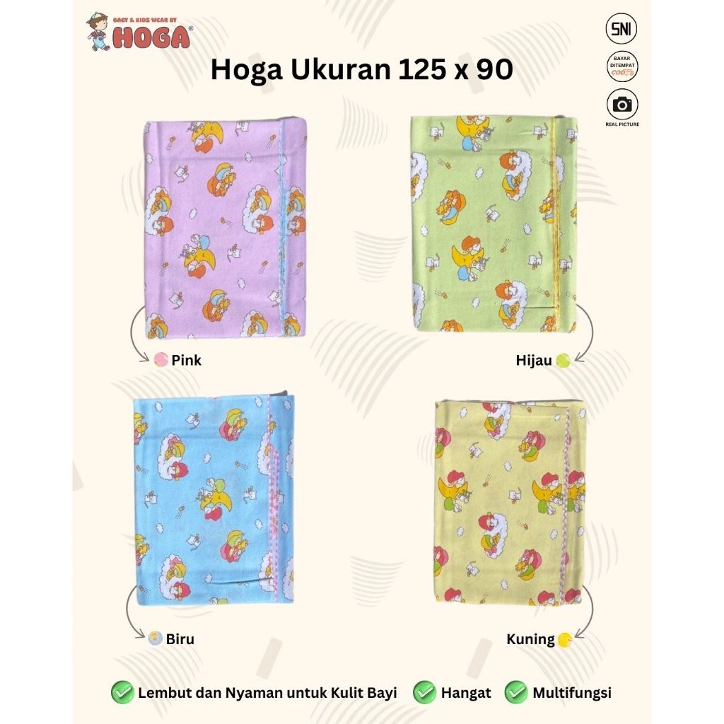 [Isi 3 / 6 pcs] BEDONG HOGA Seri - BEDONG BAYI FLANEL -  bedong set ukuran bervariasi
