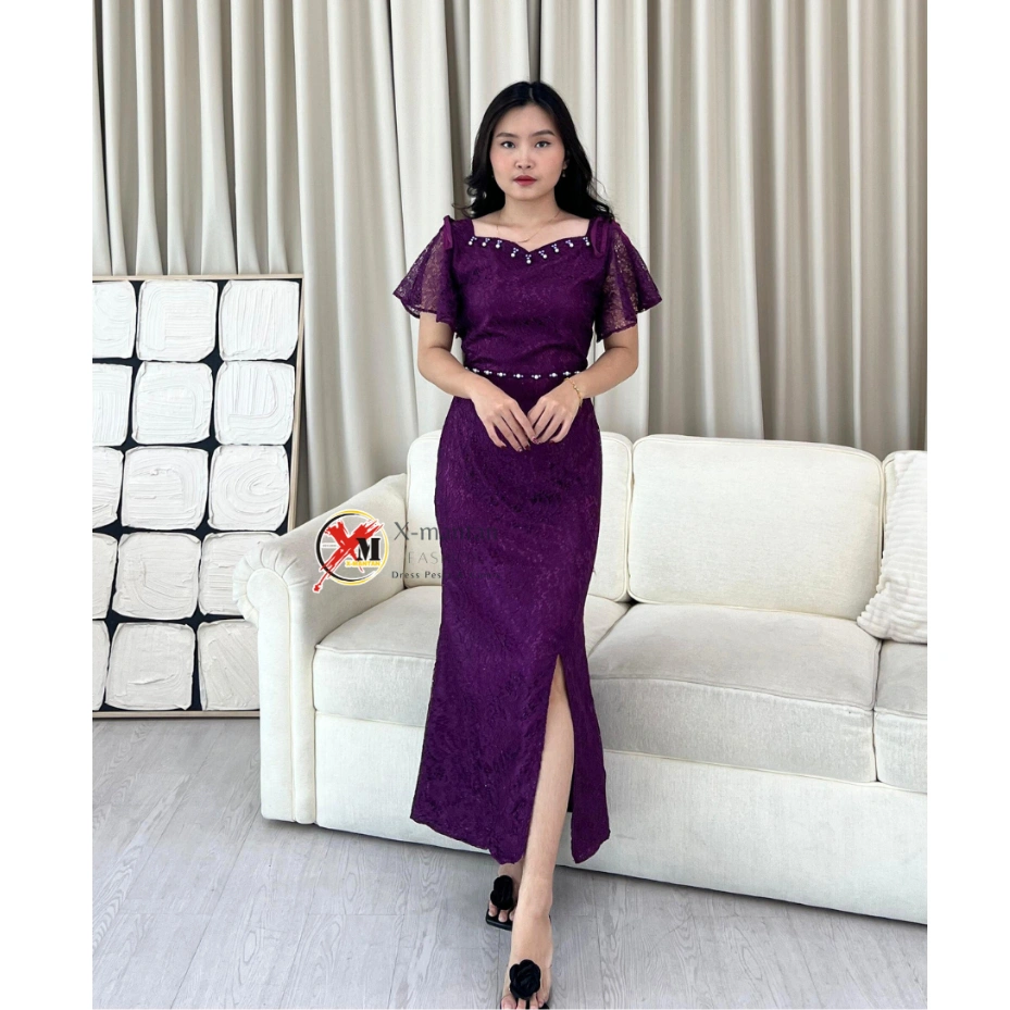 [ FEODORA ] DRESS ALICE / Dress brukat mewah / dress pesta premium / dress kondangan / dress natal terbaru / gaun pesta