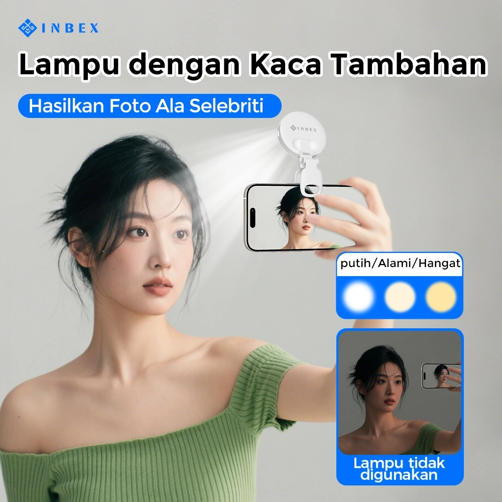 [K]INBEX PL2 Pocket Ringlight 2 in 1 Mini Led Lighting Konten Portable Selfie Lampu
