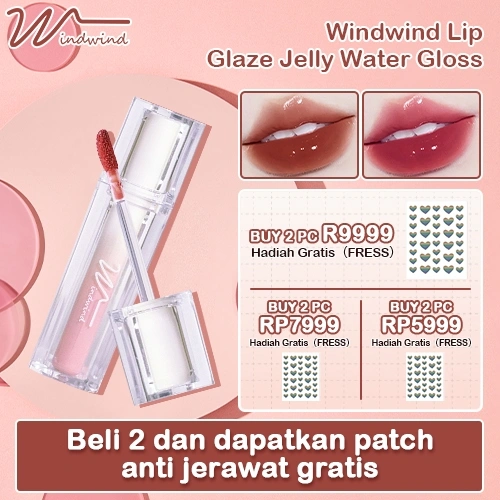 Windwind Lip Gloss Iced Tea Jelly Tint Lipstik Glossy Water Mirror Lip Glaze Tahan Lama Pelembab