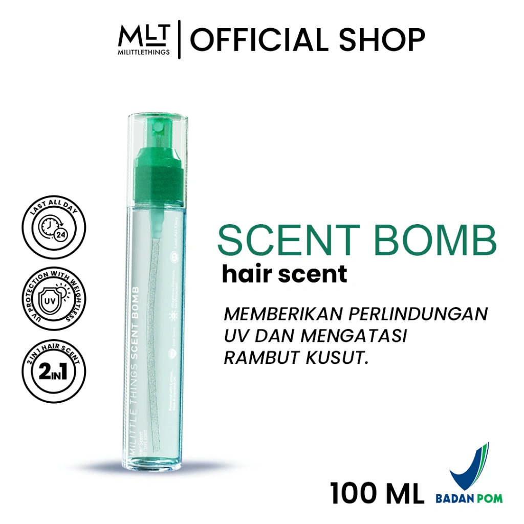 Milittle Things Scent Bomb 02 Daylight - Hair Scent Parfum Rambut UV Protection 100 ML | Perfume Vitamin Wangi Lembut | Hair Mist | Proteksi dari Sinar UV