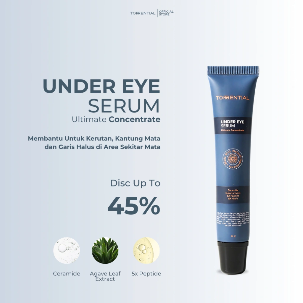 TORRENTIAL Under Eye Serum - Membantu Untuk Kerutan, Kantung Mata dan Garis Halus di Area Sekitar Mata - 1PCS