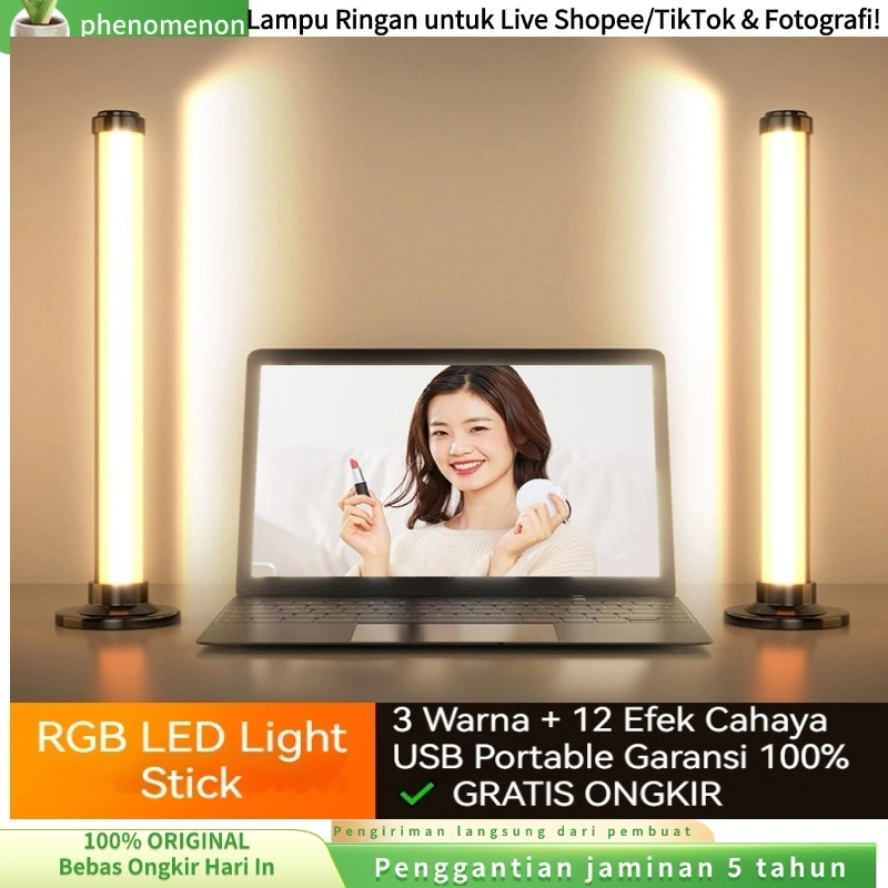 (COD/Gratis Ongkir) Lampu Ring Light LED 1 Baris untuk Live Streaming - Pencahayaan Wajah Profesional, Pencahayaan Rambut Dewi, Lampu Meja Video & Foto, Cocok untuk Beauty Blogger & Content Creator