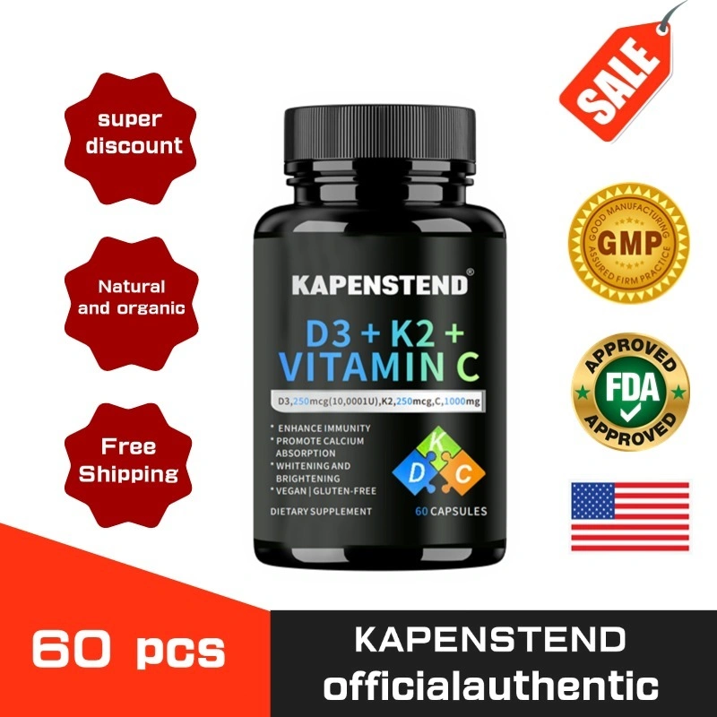 Vitamin D3 K2 + Vitamin C, Suplemen Vitamin C 1000MG, Formula Kesehatan Tulang & Jantung