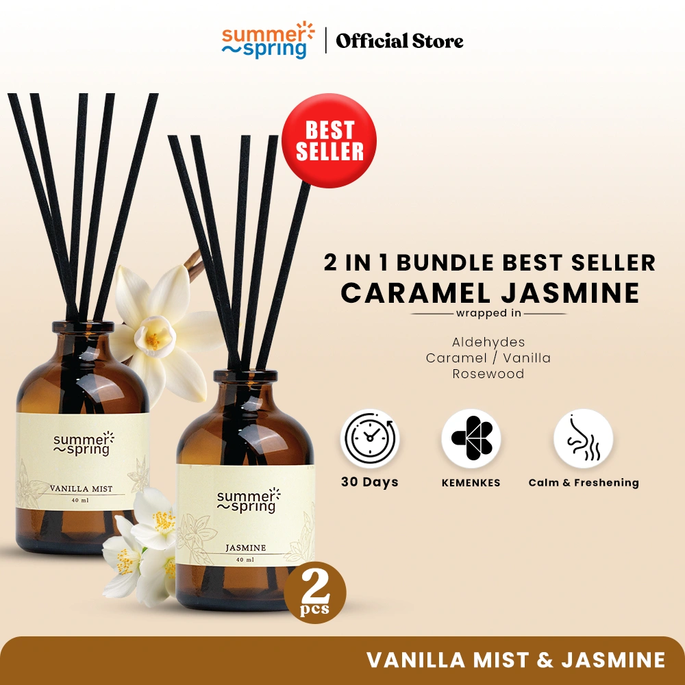 Pengharum Ruangan / Diffuser Aromatherapy / Diffuser | [COMBO HEMAT] Summerspring Reed Diffuser 40ML