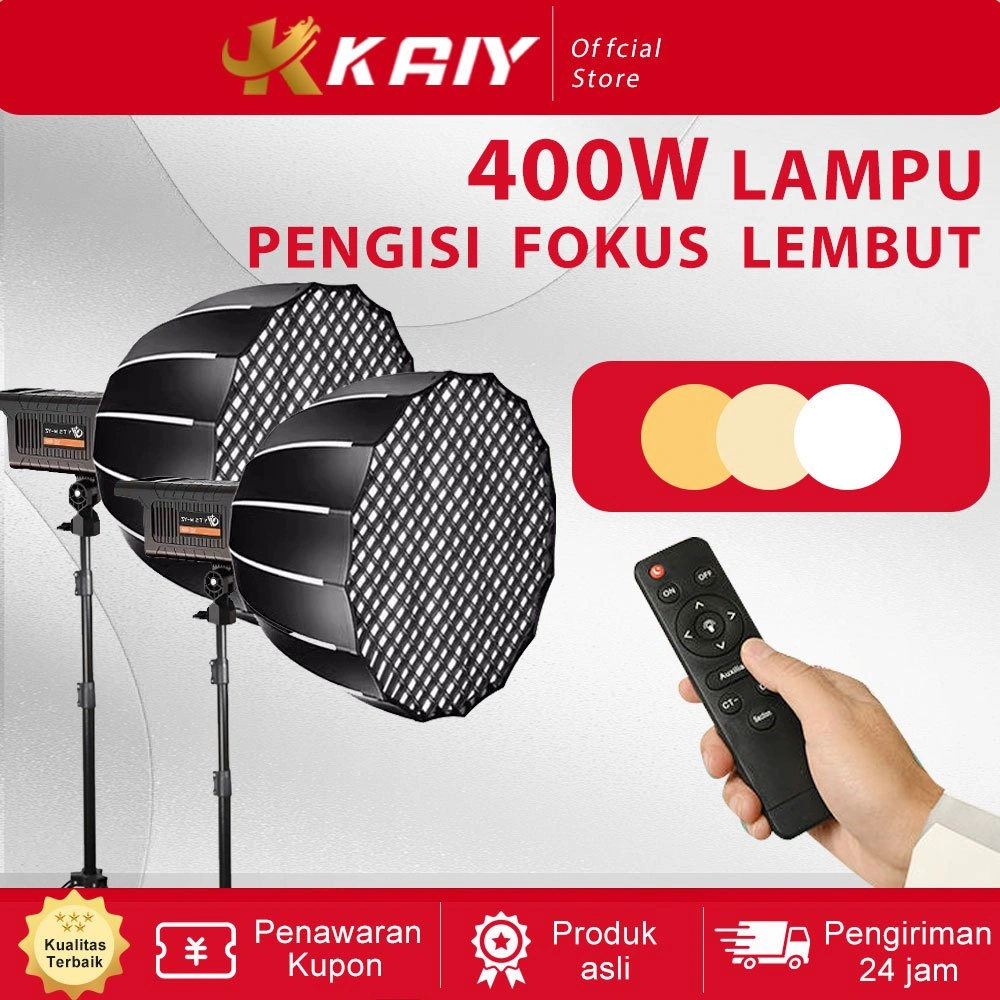 KAIY COB/LED Grid Softbox Lighting Profesional Live Streaming Lampu Super Terang Photography Lampu Dengan Kontrol Jarak Jauh+1.6M/2.1M/2.8M Tripod