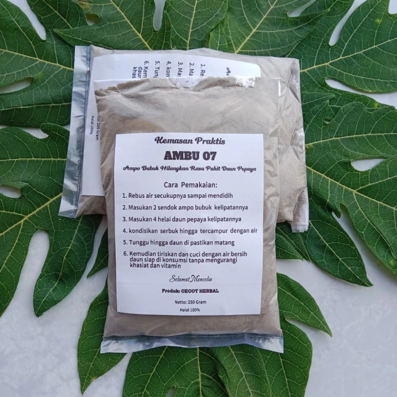 Ampo tanah liat Bubuk/tanah lempung 2pcs Penghilang Rasa Pahit Daun Pepaya