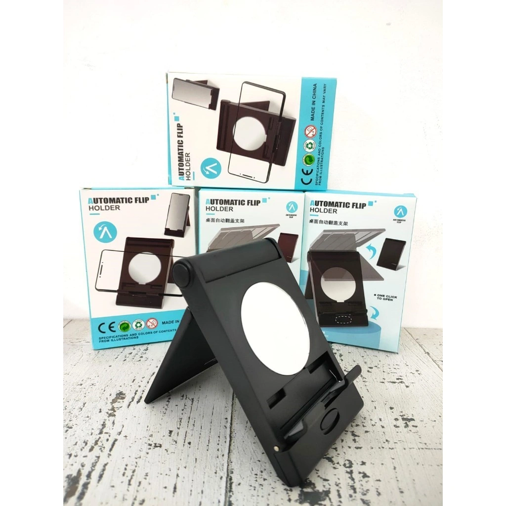 Holder HP Automatic Mirror Stand HP Folding Desktop Stand Tab Bisa Cermin Holder Universal Serbaguna