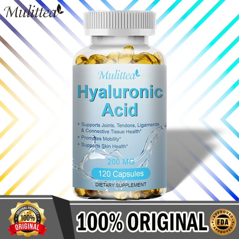 Mulittea Hyaluronic Acid 200mg with 25mg Vitamin C Per Serving Supports Skin Hydration, Joints Lubrication and Antioxidant -Beauty Supplement