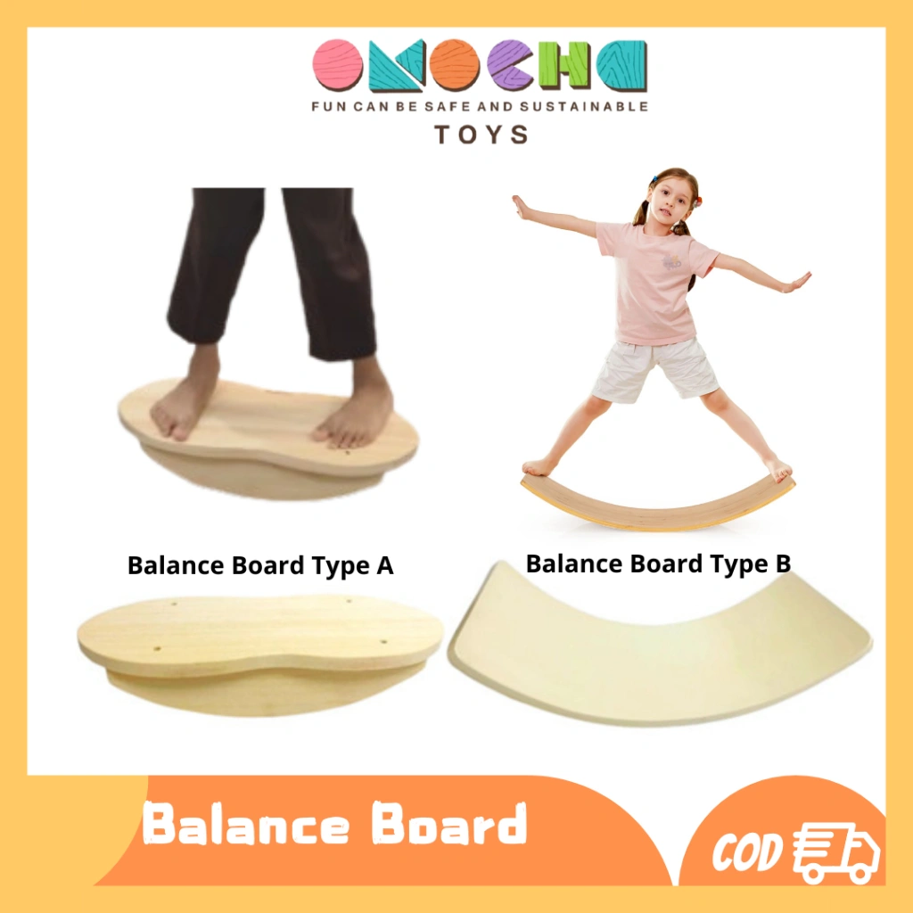 Omocha Toys - Balance Board Permaianan Papan Keseimbangan Wooden Balance Board