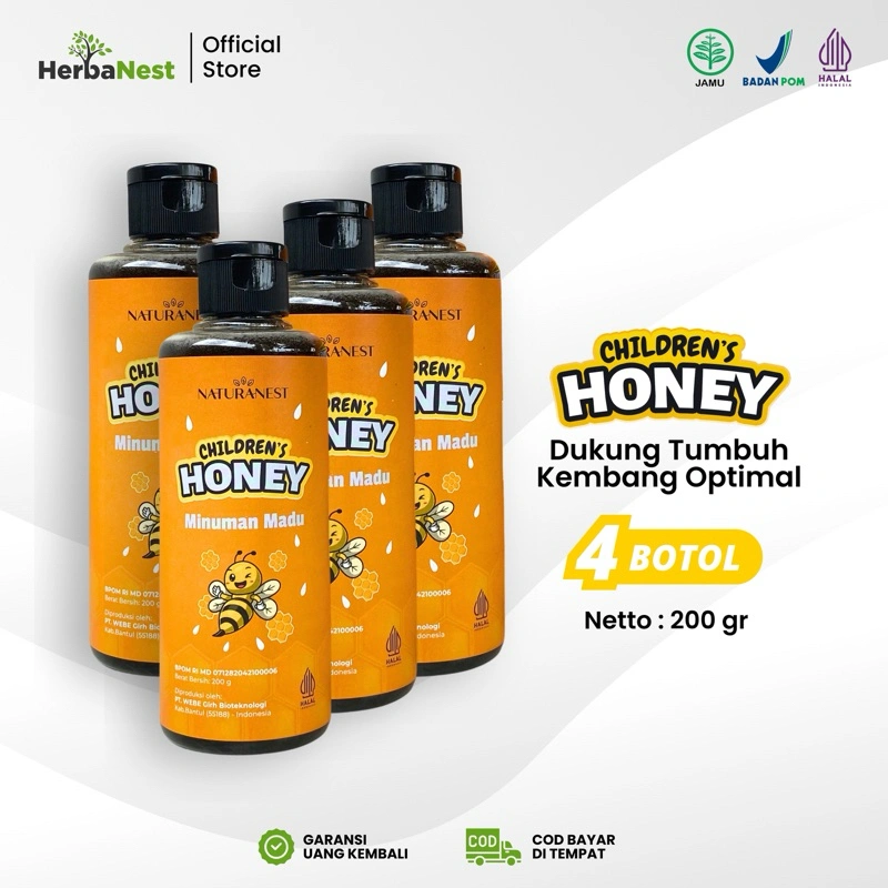 NaturaNest Children’s Honey - Madu Multivitamin Penambah Nafsu Makan Anak Paket 4 Box