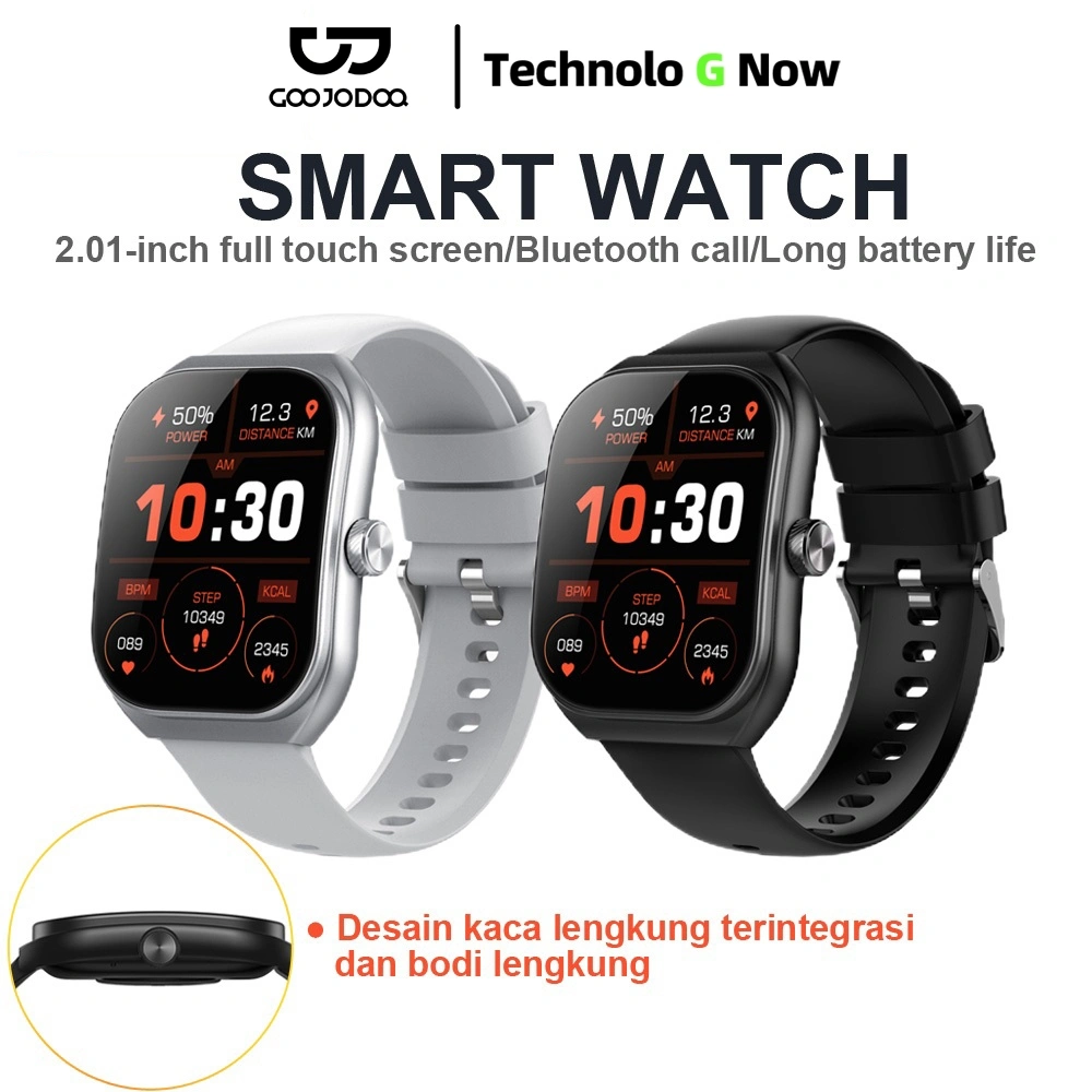 GOOJODOQ Curve Smart Watch New 2.01-inch Curved IPS Screen  | IP68 Waterproof |  Bluetooth Call | Running Pace | Custom Wallpaper Smartwatch