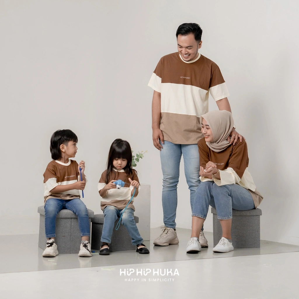 HipHipHuka - Baju Kaos Couple Keluarga Ayah Ibu Anak Pasangan Family Set Busui Friendly Triloka Nusa