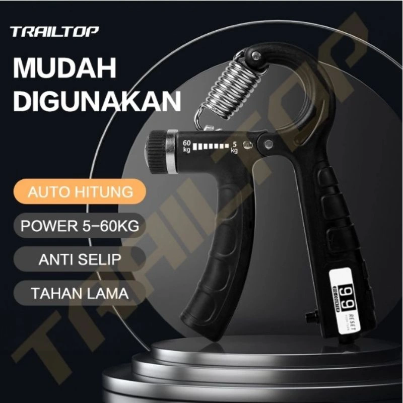 Handgrip / Hand Grip Dig-Counter Set 5-60kg Olahraga Otot Tangan Trailtop