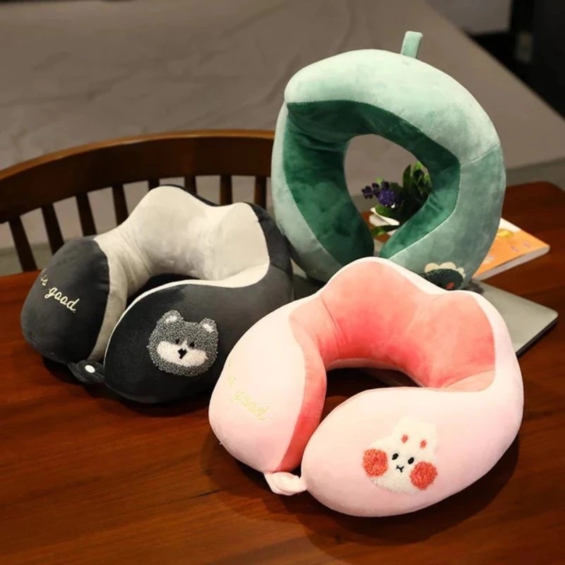 Bantal Leher Lucu Karakter 3D | Travel Bahan Yelvo Isi Dakron Mobil Pesawat Kereta